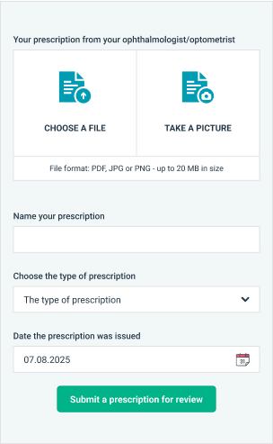 Discount voucher for uploading your glasses prescription