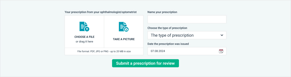 Discount voucher for uploading your glasses prescription
