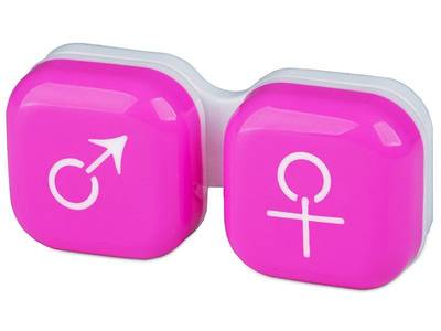 Lens Case man & woman - pink