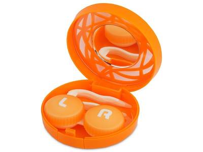 Lens Case with mirror- orange ornament