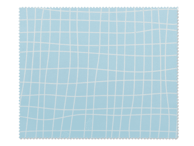 Cleaning cloth for glasses - light blue grid