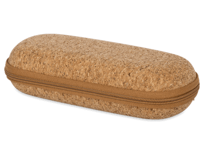 Zip-up cork case for glasses